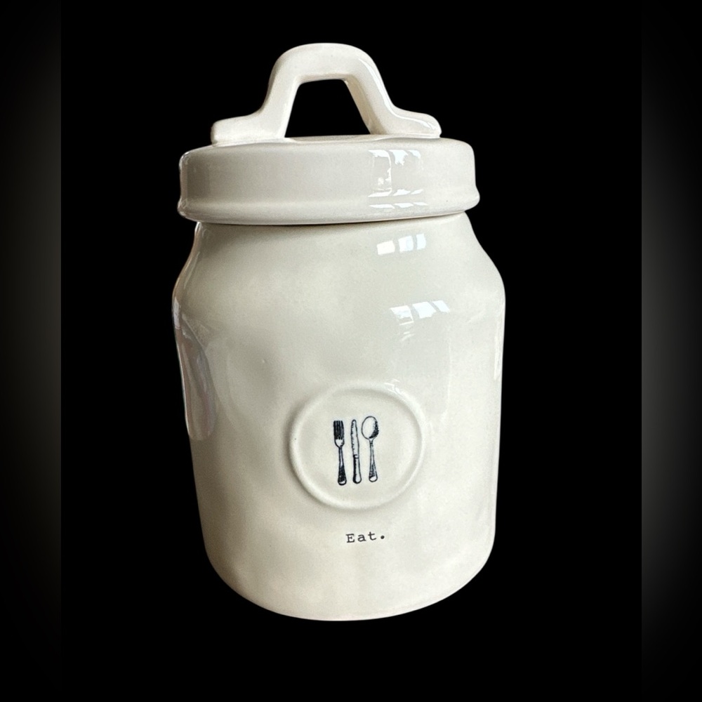 Rae Dunn White Ceramic Jar with‎ Lid
